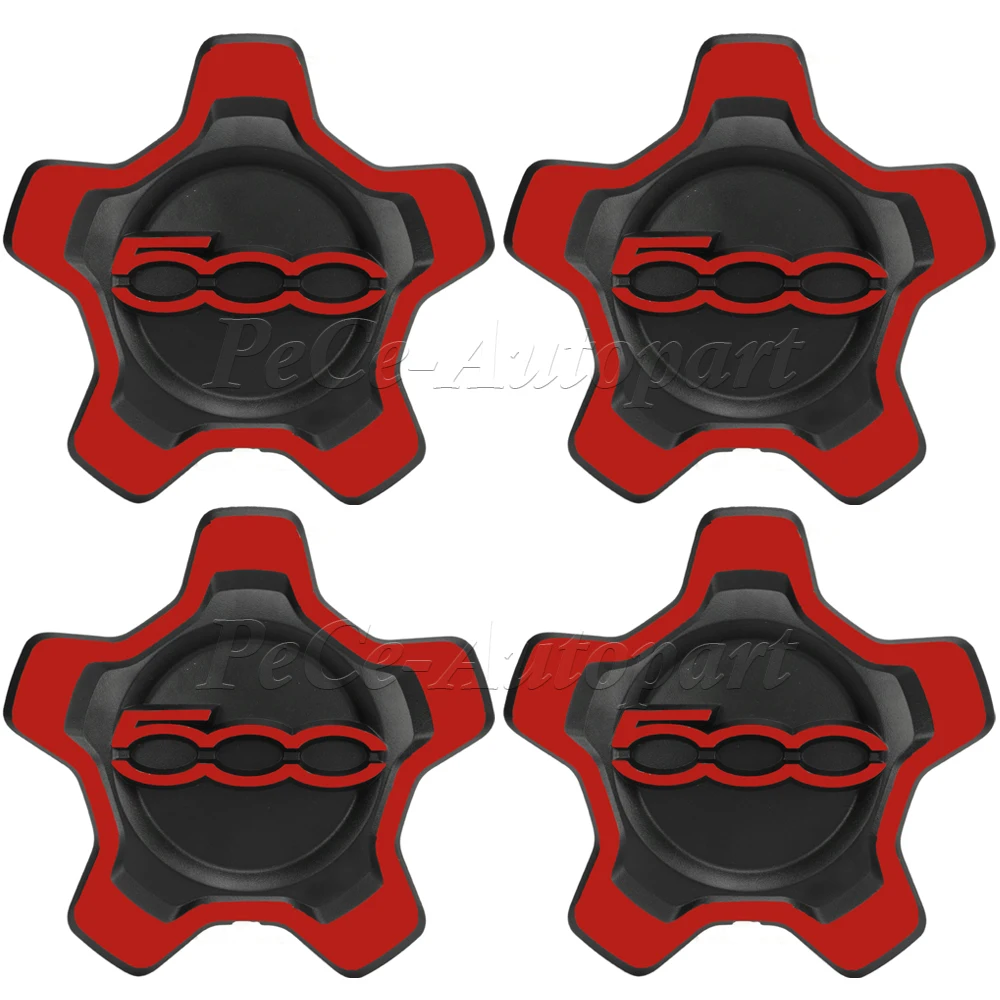 4Pcs Hubcap Cupping For Fiat 500x Silver/Black/Red 735626312 735626311 Wheels Centre Hub Caps Set Dust Cover Wheel Hub 16 inch
