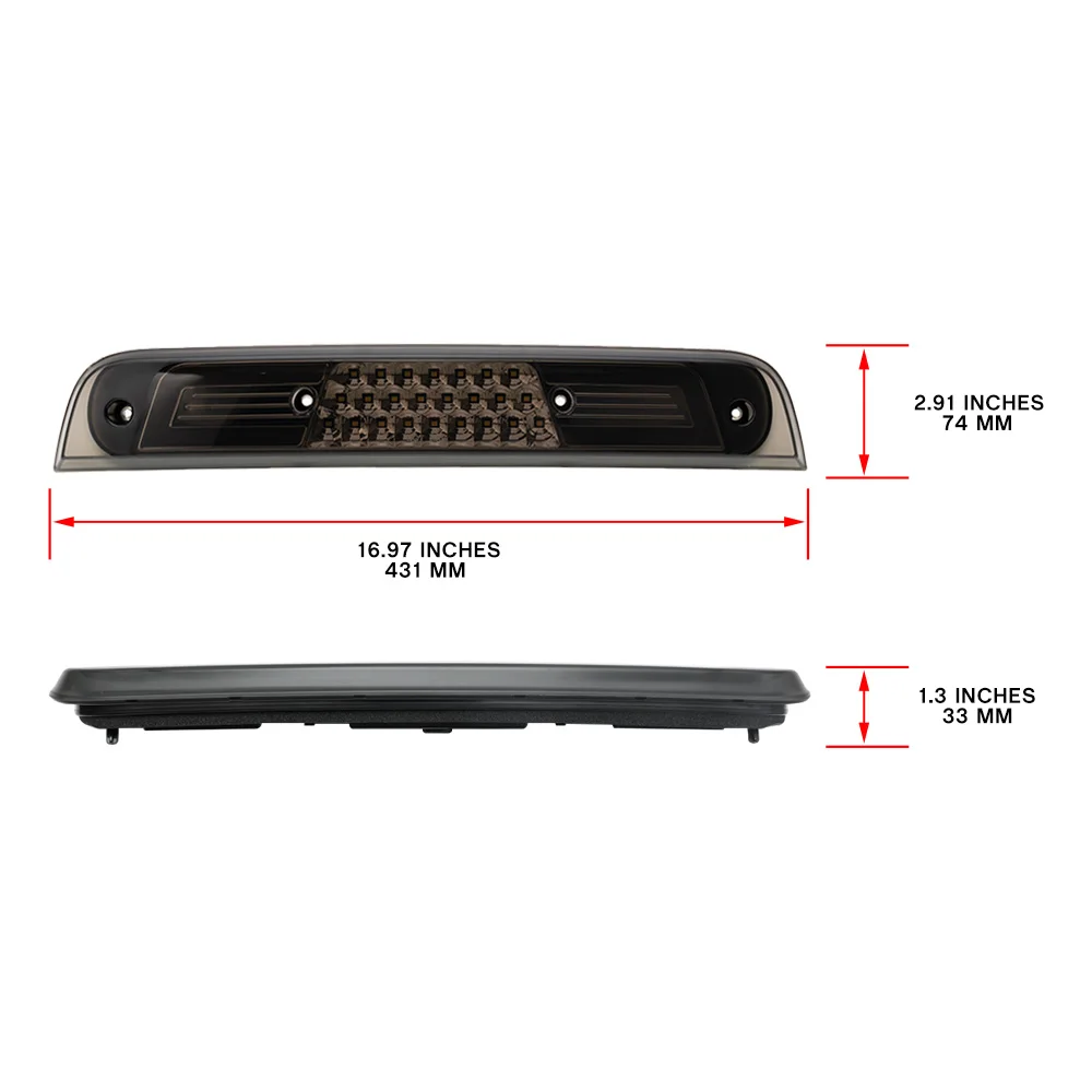 Smoked For RAM 1500 Pickup Truck 2019 2020 2021 2022 2023 2024 2025 LED High Level Third Brake Light White Cargo Roof Markers