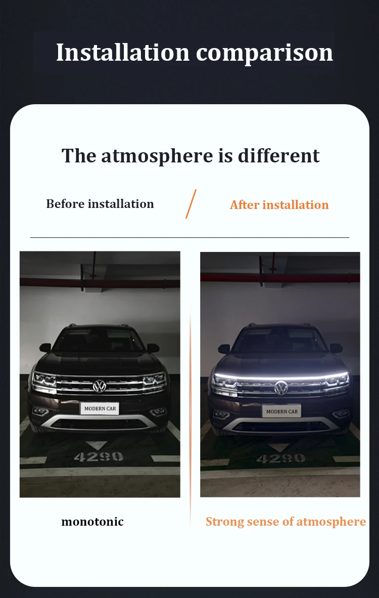 Yellow White Dynamic LED Daytime Running Light Strip For Car Universal Auto Headlight Strips Scan Car Hood Decorative Light 12V