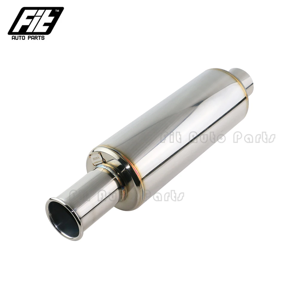 Exhaust Muffler Pipe Car Resonator 63mm Race Spoon Plate Muffler Universal Fast Shipping