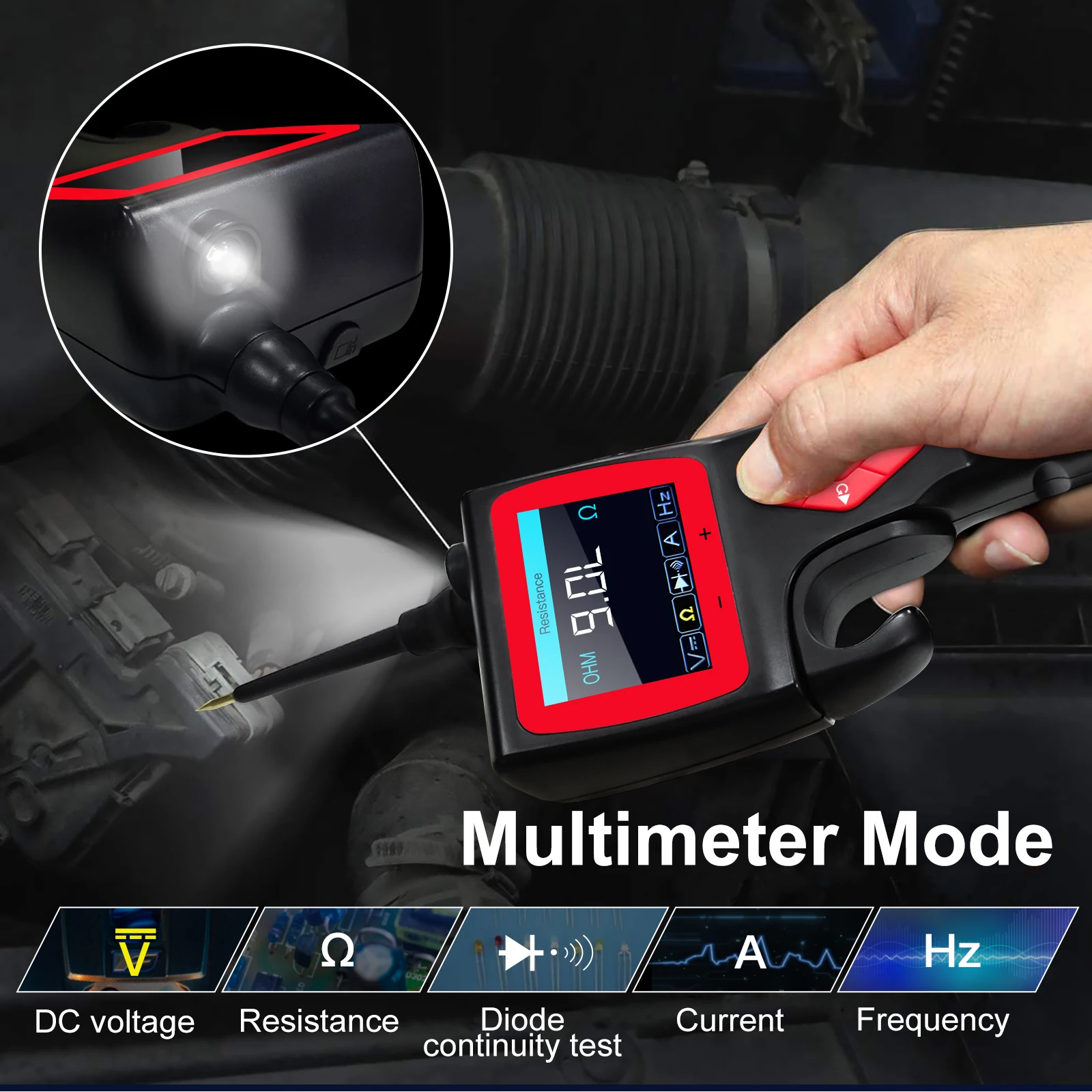 Topdiag P200 9V-30V P100-2M 12&24V Power Probe Automotive Electric Circuit Tester Relay Injector Activating Car Diagnostic Tool