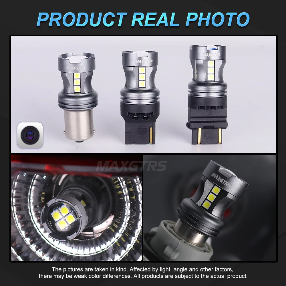 2x P21W BA15S LED Canbus 1156 BAY15D 1157 P21/5W LED Bulbs T20 W21W Car Lights 6500K White Red Brake Lights Reverse Lamp DRL