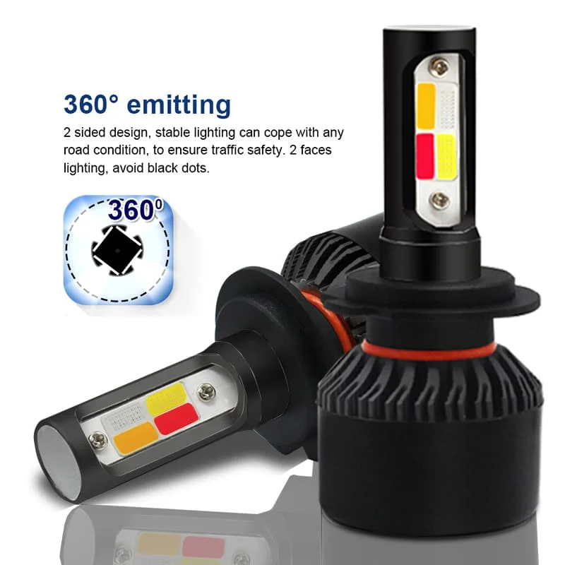 4Colors Strobe 60W Bulb Car Headlight H4 H7 LED Car Headlight Lamp Car Flashing Fog Light H8 H9 H11 9005 9006 LED Foglight Bulb
