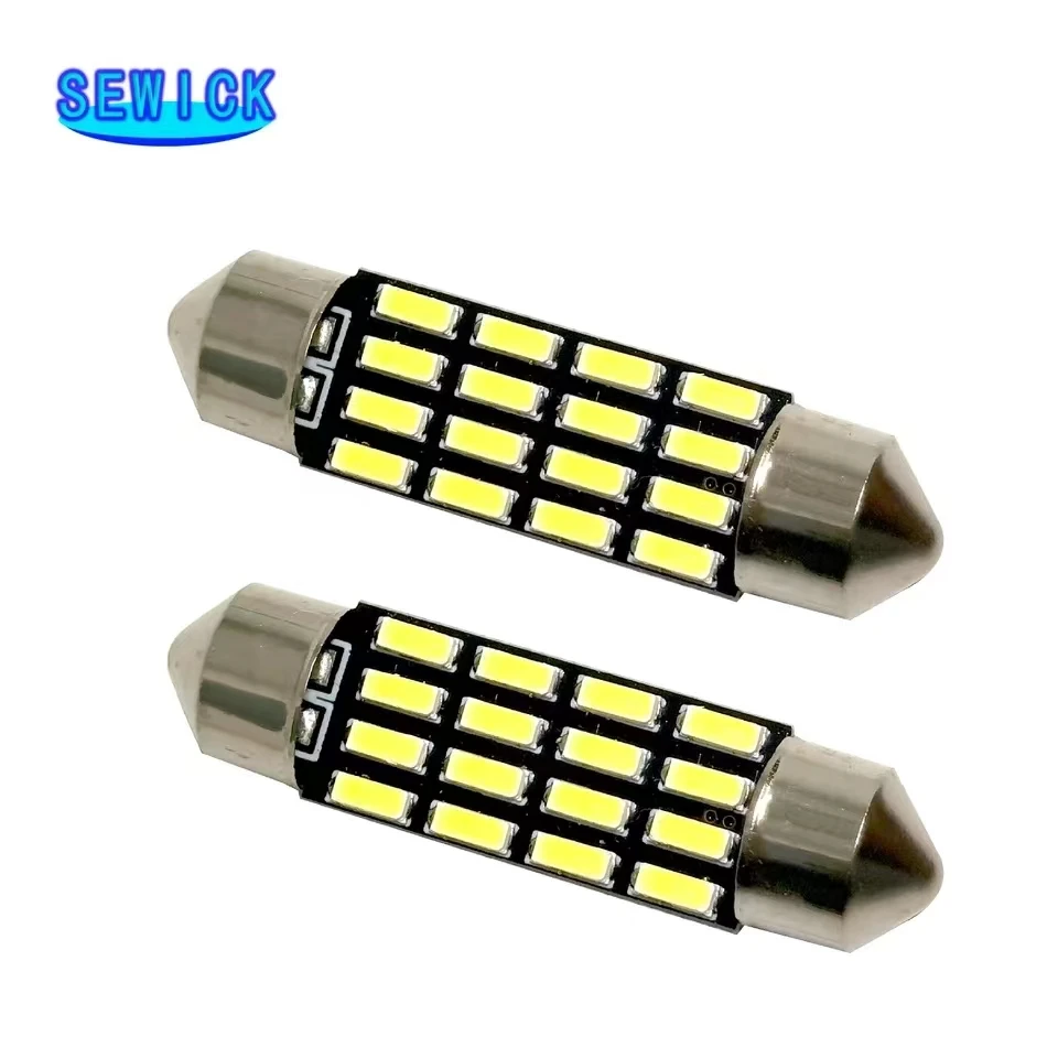 100pcs 31mm 36mm 39mm 41mm Festoon 4014 16 SMD C5W Led 16 Leds Interior Lights Dome Lamps Reading Light Mix Size