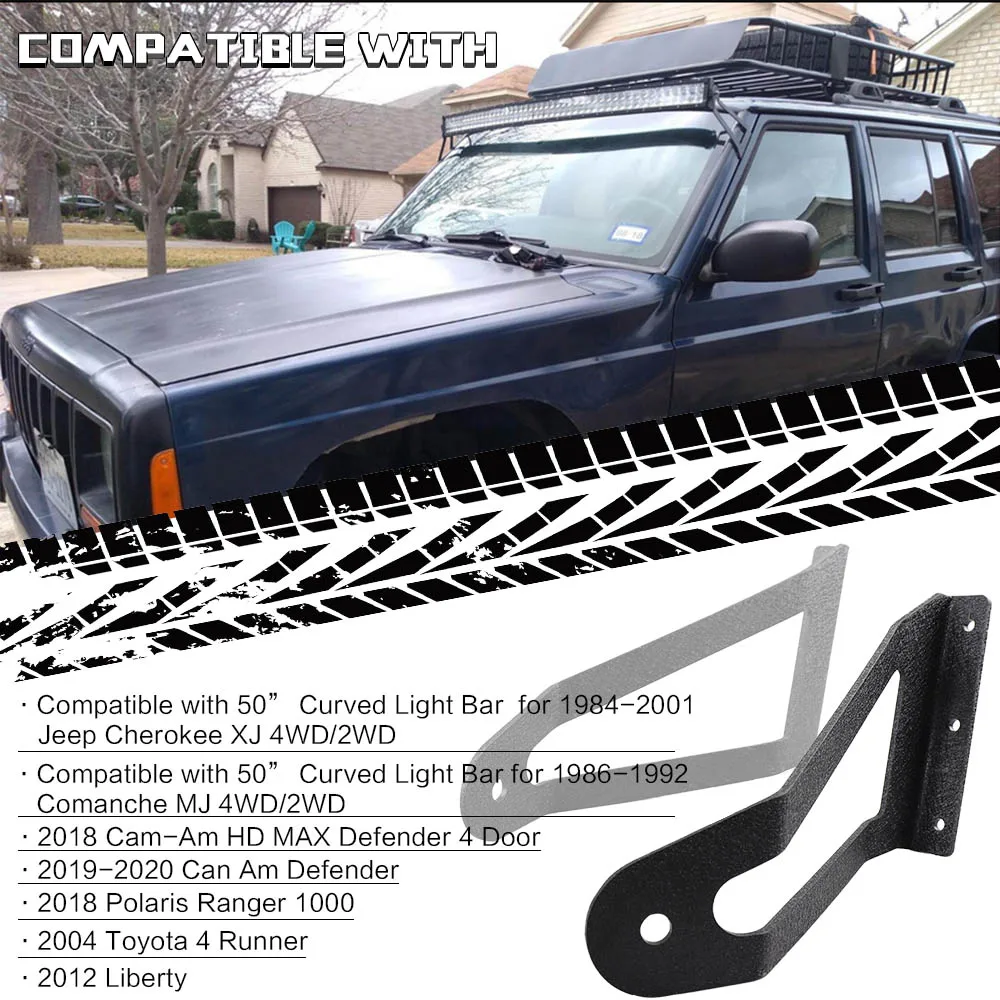 50 inch LED Light Bar Brackets for Jeep Cherokee XJ 1984-2001 Off-road Bar light Roof Holder for JEEP Comanche MJ 1986-1992
