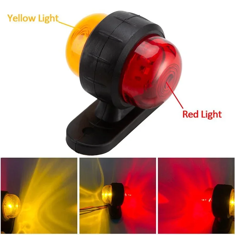 10PCS 12-24V Universal Side Marker Lights Double Side Lighting Indicator Lamp Clearance Lights Warning Light for Truck