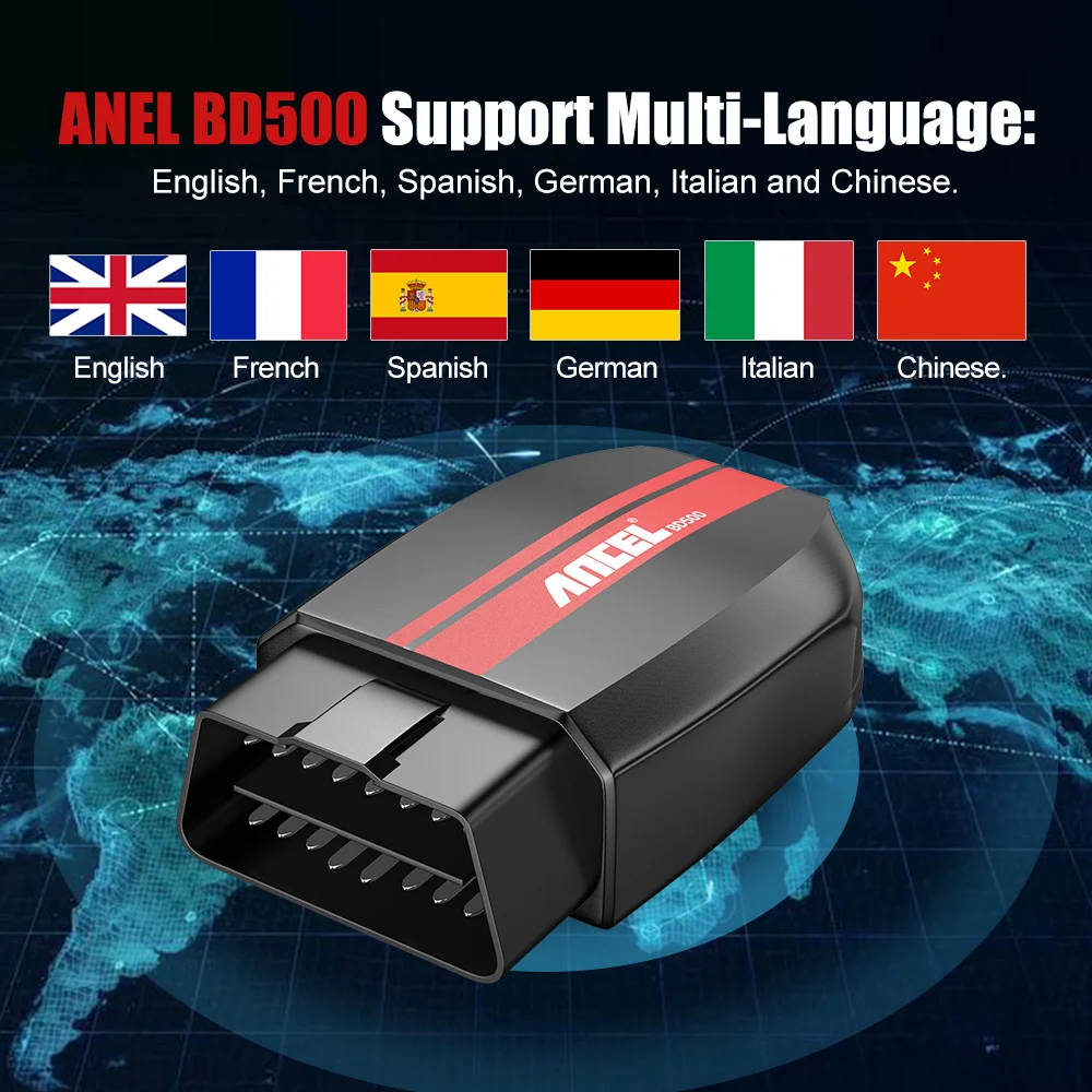 ANCEL BD500 OBD2 Bluetooth 5.0 Scanner All System Car Code Reader with EPB /Throttle Learning for VW Audi Service Seat Skoda