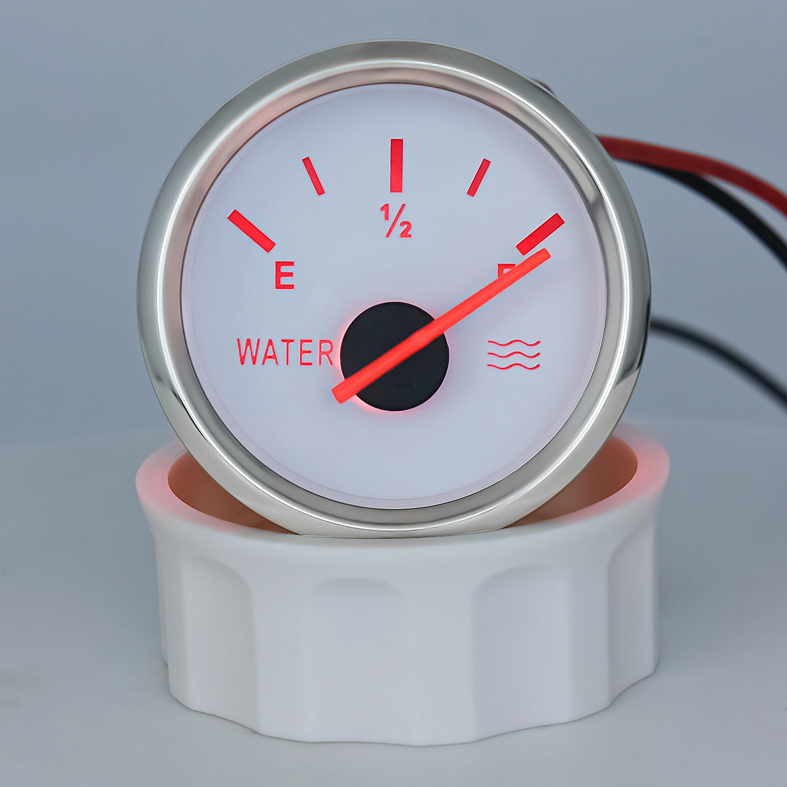 100-500mm Stainless Steel Marine Water Level Gauge Sensor Fit Boat Car Water Level Gauge Meter 0-190ohm with Red Backlight 9-32V