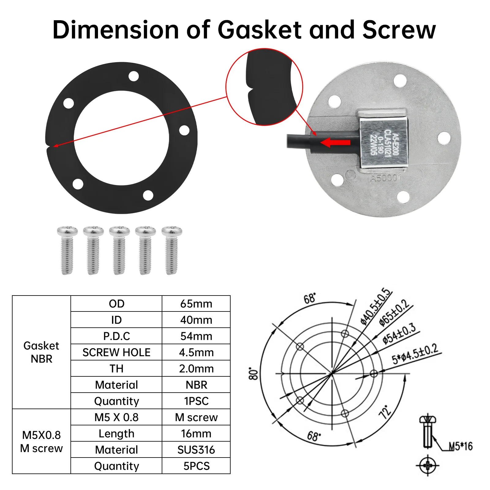 100-500mm Stainless Steel Marine Water Level Gauge Sensor Fit Boat Car Water Level Gauge Meter 0-190ohm with Red Backlight 9-32V