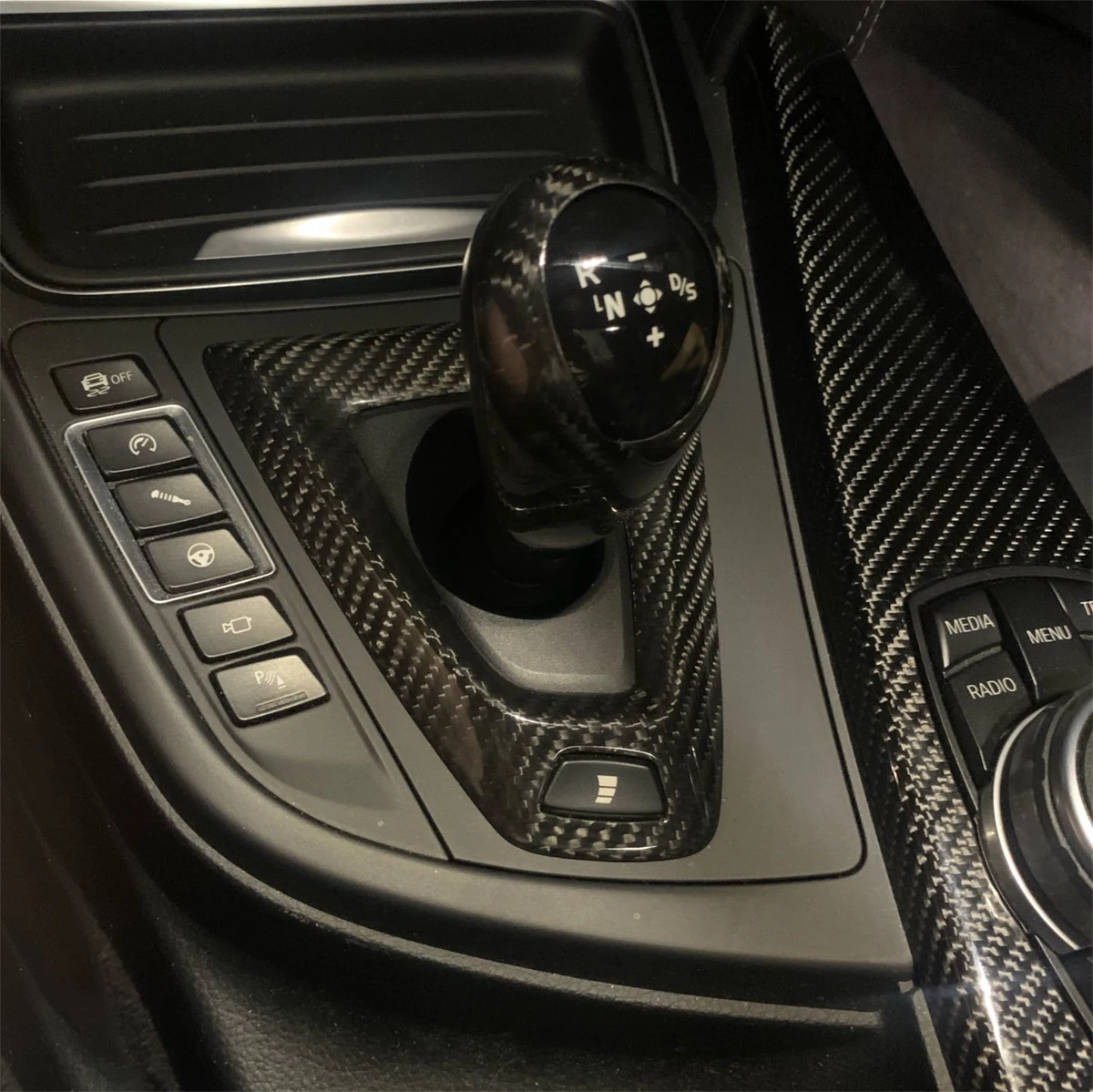 For BMW F80 F82 F87 M3 M4 M2 M5 F83 F85 X5M F86 X6M F13 Real Carbon Fiber Car Gear Shift Knob Cap Cover Sticker Panel Trim