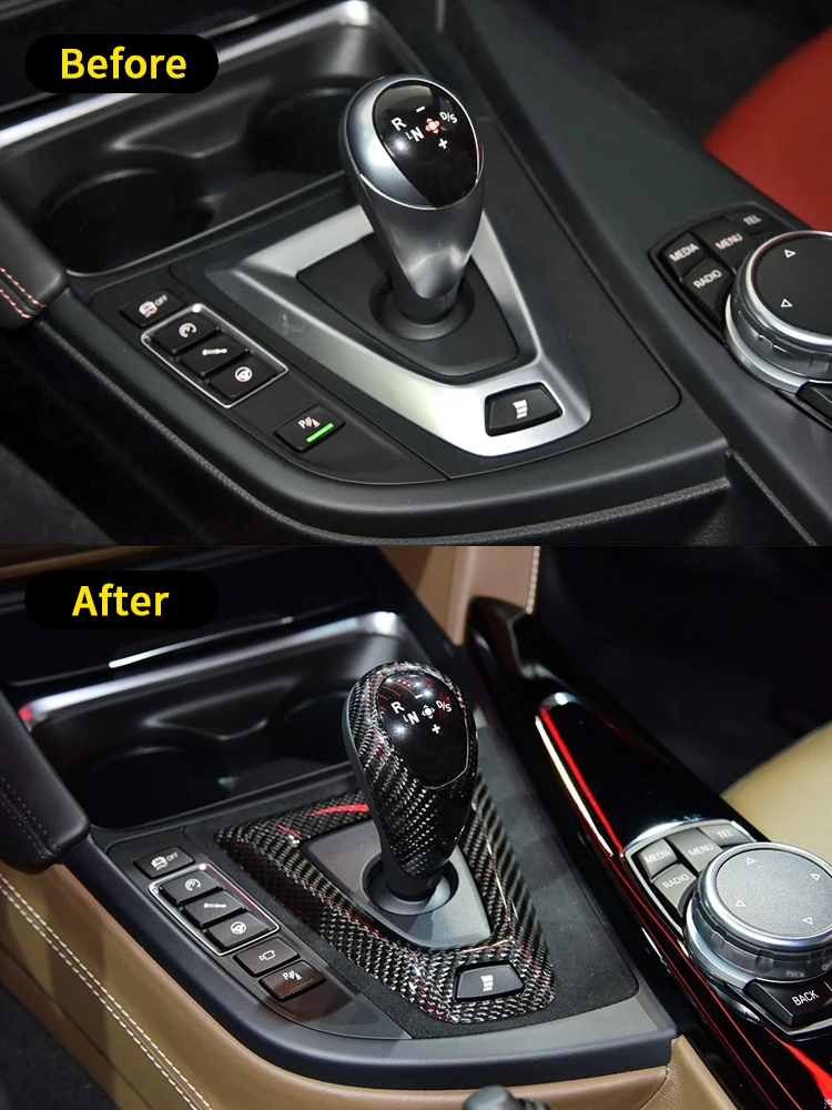 For BMW F80 F82 F87 M3 M4 M2 M5 F83 F85 X5M F86 X6M F13 Real Carbon Fiber Car Gear Shift Knob Cap Cover Sticker Panel Trim