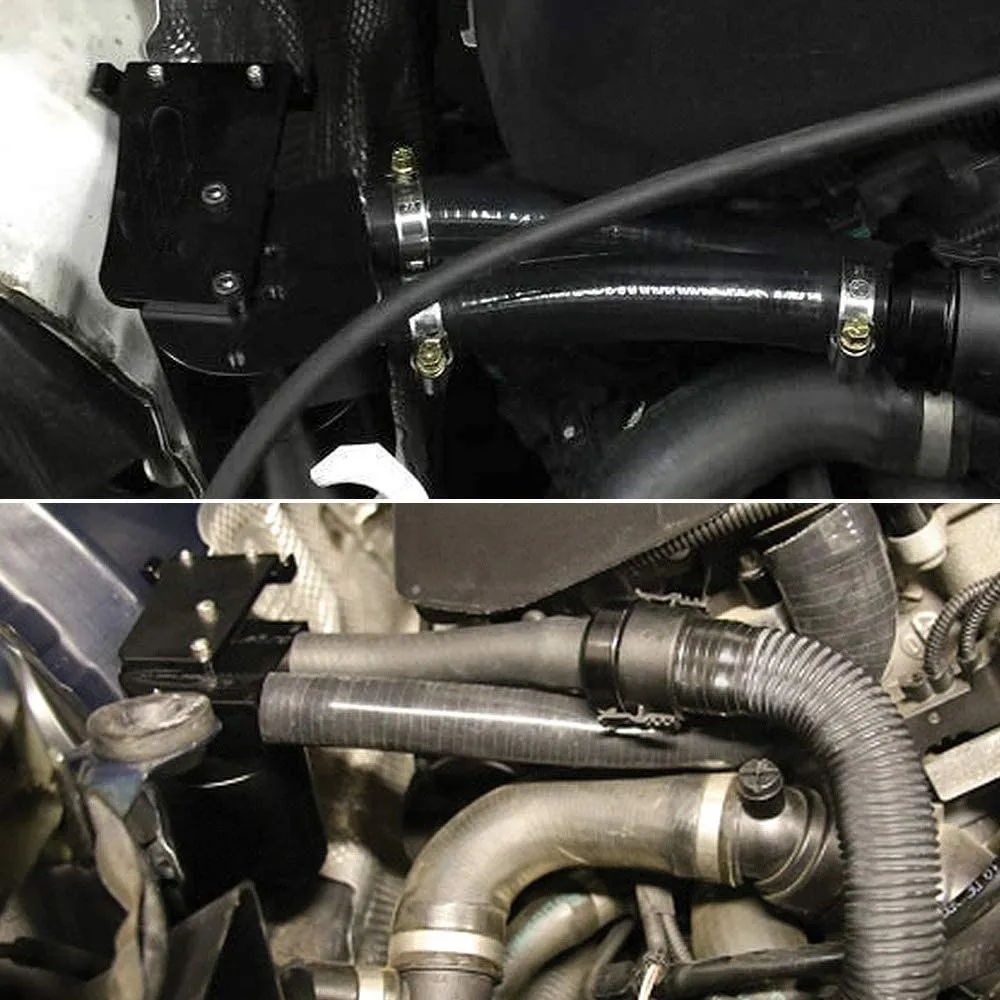 Black Reservior Oil Catch Can Reservoir Tank Kit with Silicone Radiator Hose for BMW N20 / N26 OCC-1032-BK