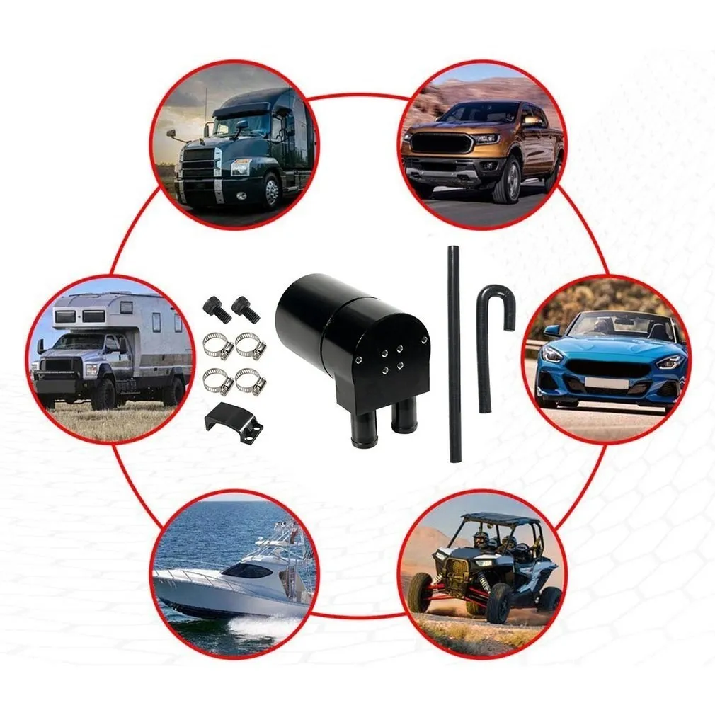 Black Reservior Oil Catch Can Reservoir Tank Kit with Silicone Radiator Hose for BMW N20 / N26 OCC-1032-BK