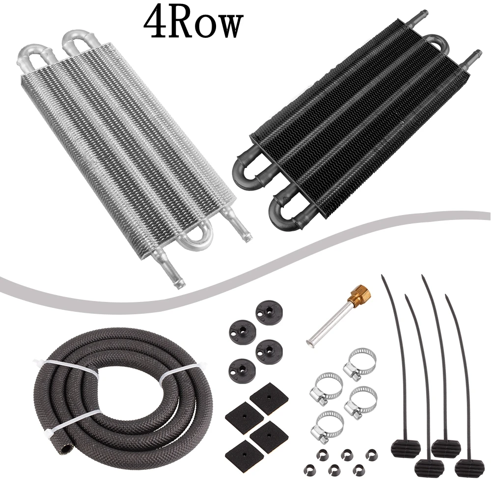 RASTP-4/6/8 Row Oil Cooler Kit Radiator Aluminum Car Transmission Plate & Fin Oil Cooler Auto-Manual Radiator Converter OSA014