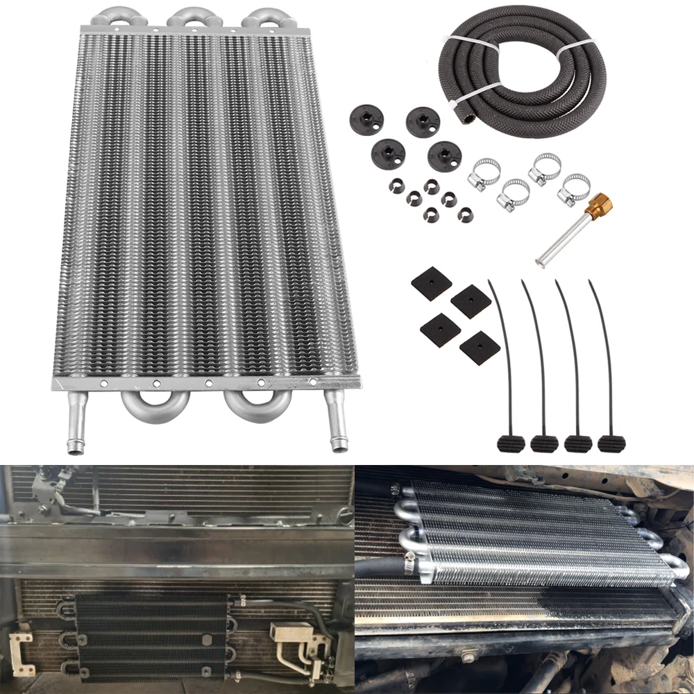 RASTP-4/6/8 Row Oil Cooler Kit Radiator Aluminum Car Transmission Plate & Fin Oil Cooler Auto-Manual Radiator Converter OSA014