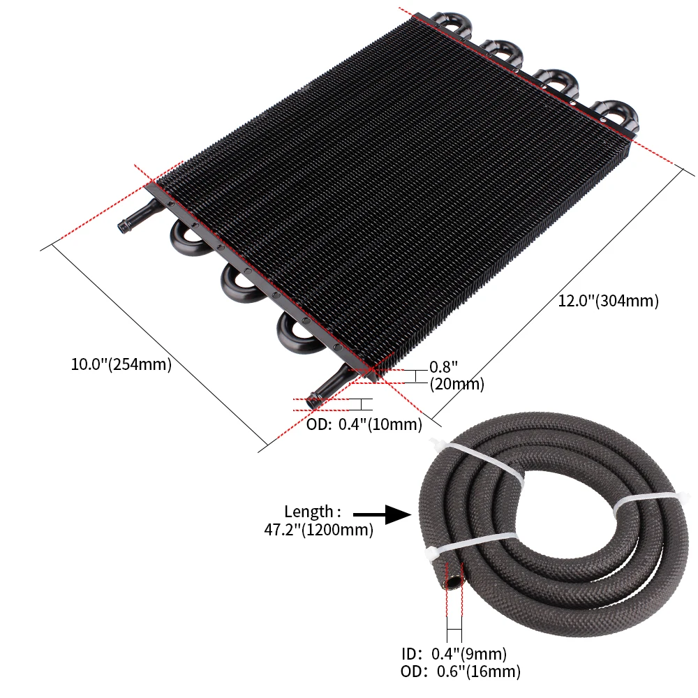 RASTP-4/6/8 Row Oil Cooler Kit Radiator Aluminum Car Transmission Plate & Fin Oil Cooler Auto-Manual Radiator Converter OSA014