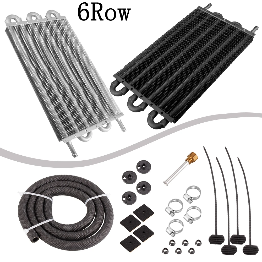 RASTP-4/6/8 Row Oil Cooler Kit Radiator Aluminum Car Transmission Plate & Fin Oil Cooler Auto-Manual Radiator Converter OSA014