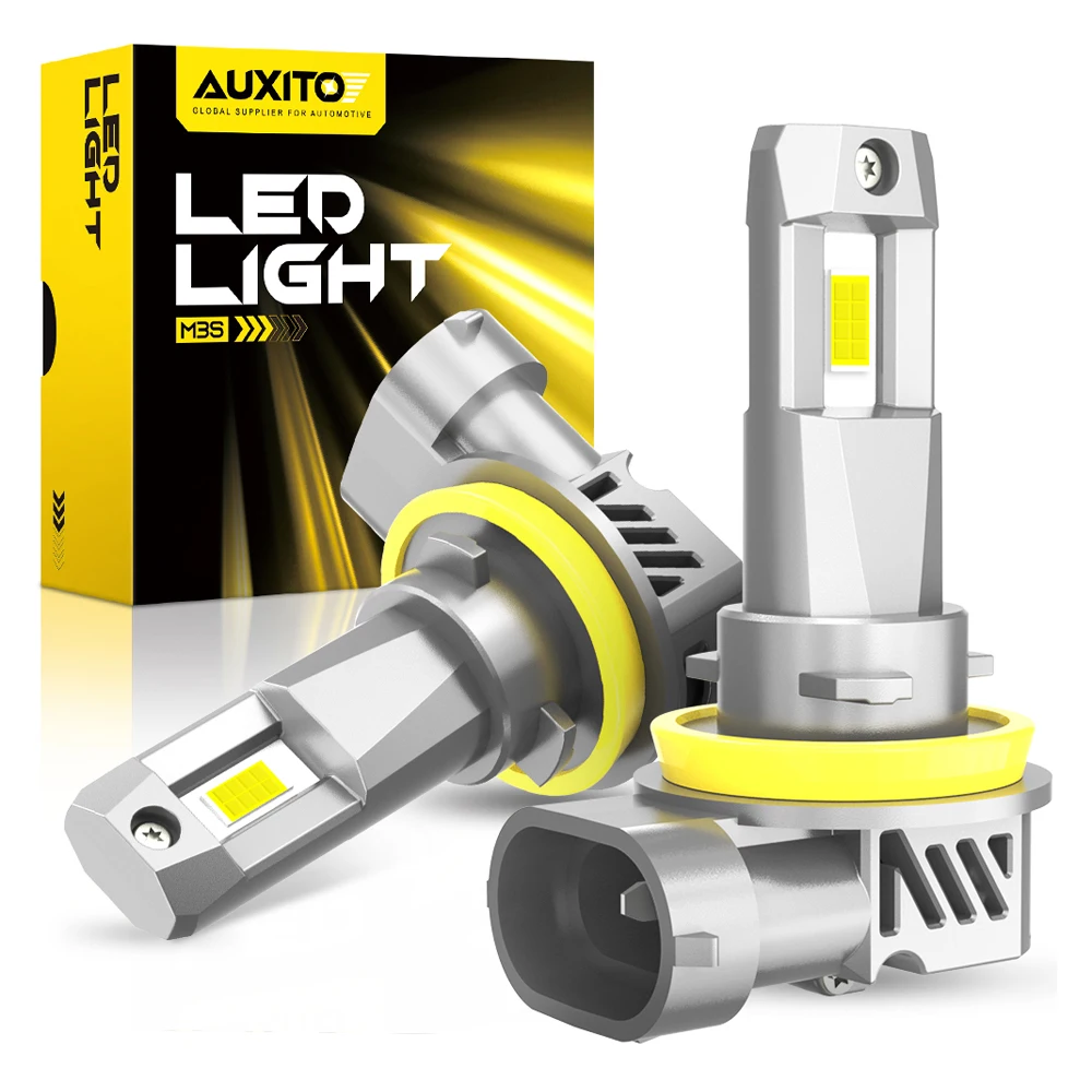 2Pcs AUXITO M3S H8 H11 LED Headlight Bulb Canbus Super Bright with 16-CSP Chips Hb3 9005 LED Lights for Car 20000LM 80W 2024 NEW