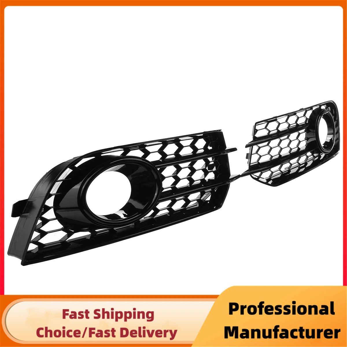 Car Front Bumper Fog Lamp Grille For AUDI A1 8X 2010 2011 2012 2013 2014 1pair Honeycomb Mesh Fog Light Grill Cover