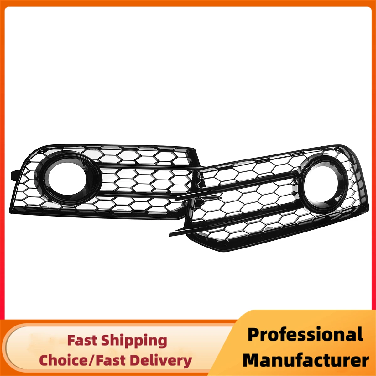 Car Front Bumper Fog Lamp Grille For AUDI A1 8X 2010 2011 2012 2013 2014 1pair Honeycomb Mesh Fog Light Grill Cover