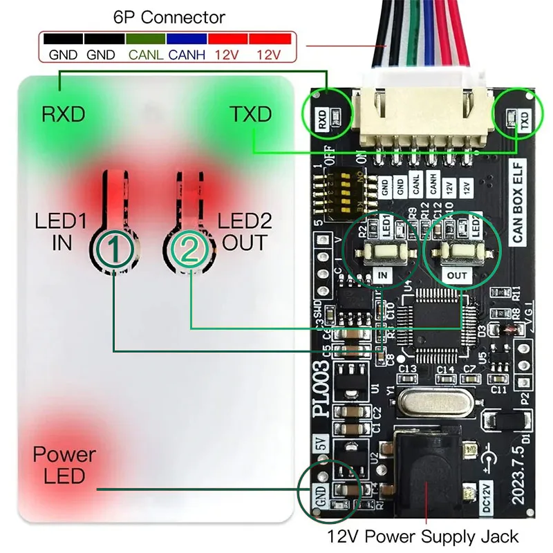 WOYO CTB003 CAN Module BUS Data Logger For All Car CAN BUS Module Data Transceiver Automotive Diagnostic Tool For EPS/IP/HMI...