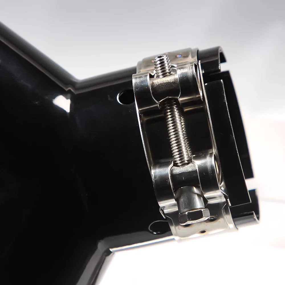 1 Pcs Universal Car Carbon Fibre Tail Throat Same Length Black Y-Shaped Double Out Twill Glossy Exhaust Muffler Tip