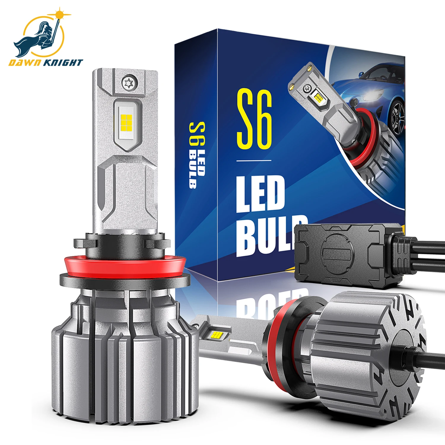 DAWNKNIGHT S5 S6 H8 H11 HB4 9006 PSX24W H16 PTF Fanless Led Car Fog Light Bulb 60W 12V 6000K Canbus Auto Led Headlight Lamp