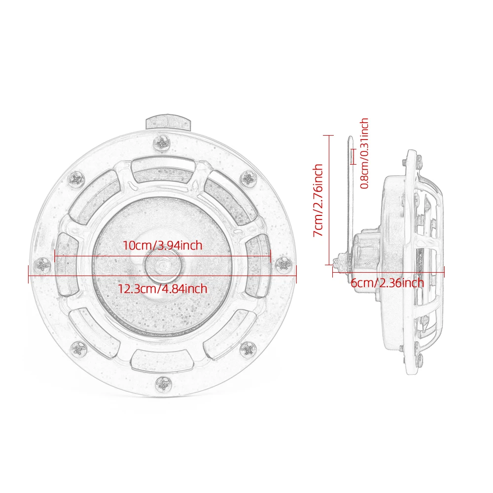 2pcs/set Universal Hella Super Loud Compact Electric Blast Tone Air Horn Kit 12V 115DB For Motorcycle Car