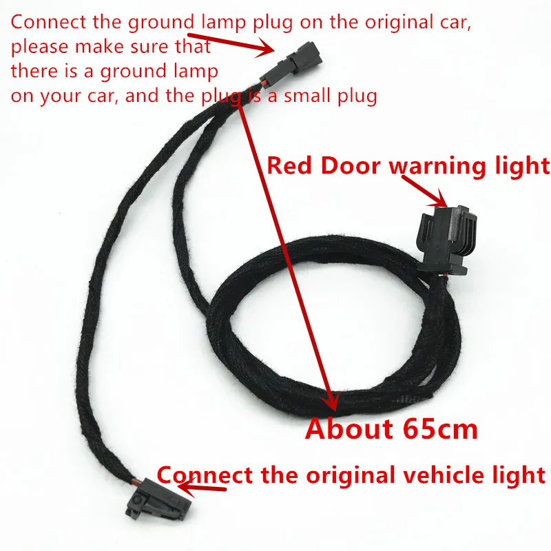 Car Door Light Red Door Warning Lights Halogen Lamp Wiring Harness for Audi A1 A2 A3 A4 B8 B9 A5 A6 C7 C8 A7 A8 Q3 Q5 Q7 TT RS
