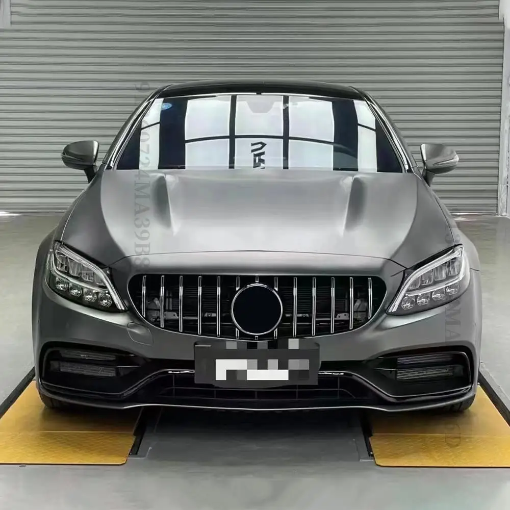 GT Style Front Bumper Grille Grill For Mercedes Benz C W205 C205 Coupe S205 C43 2014-2021 like C180 C200 C250 C300 C260 Tuning