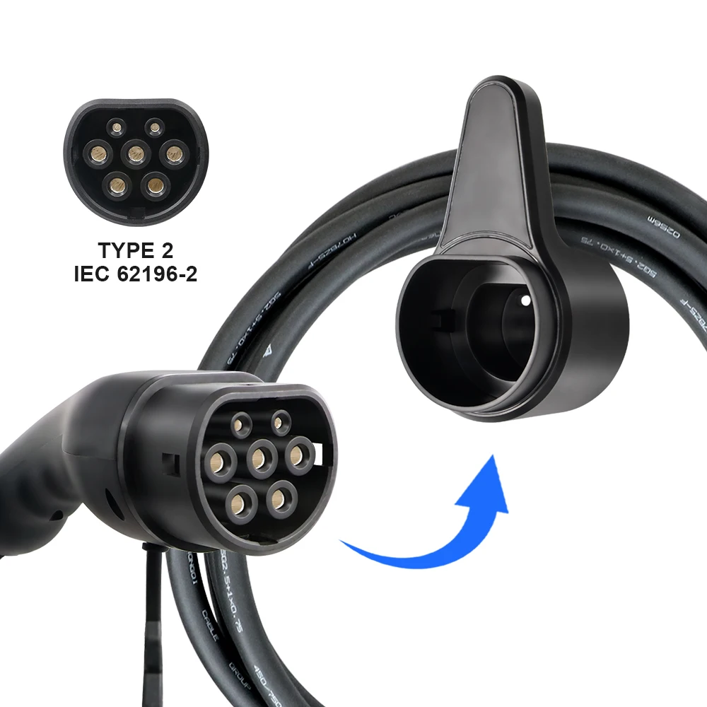 EV Charger Type 2 Plug Holder Wallbox Bracket With Cable Twining Hook Electric Vehicle Accessories