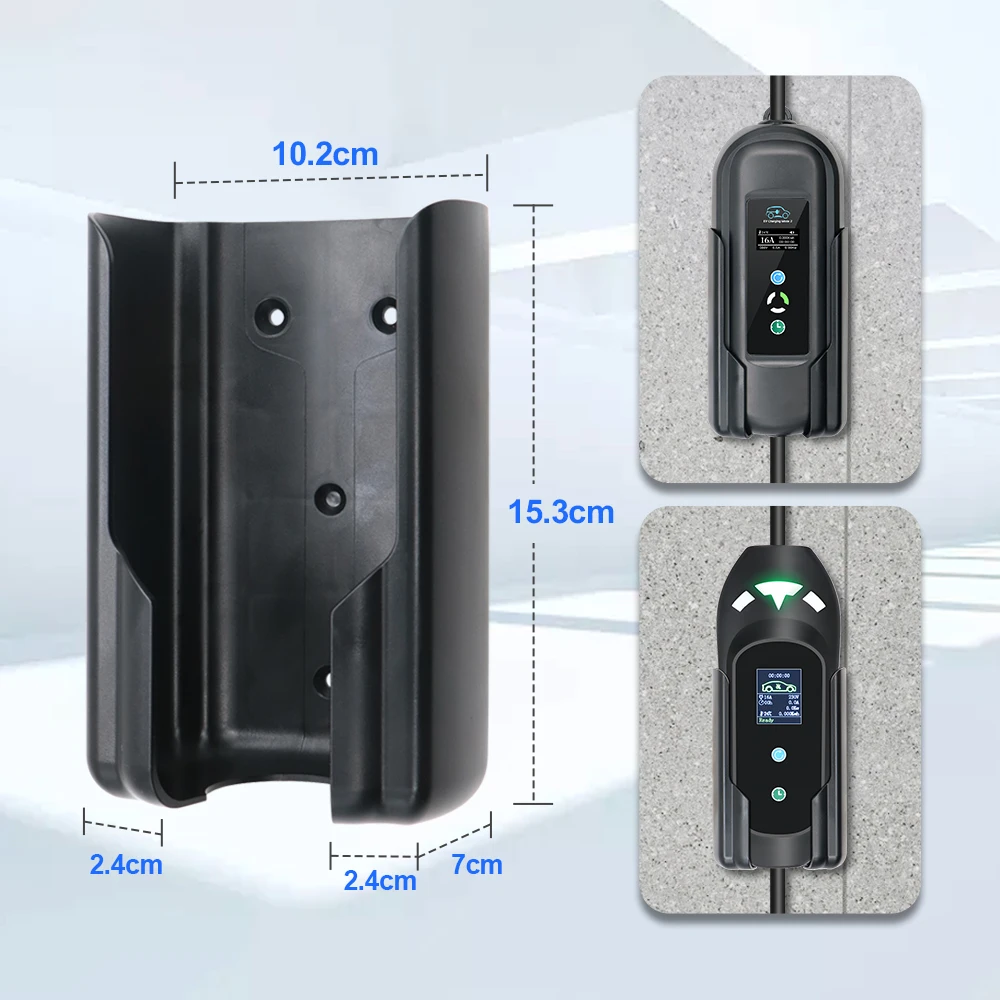 EV Charger Type 2 Plug Holder Wallbox Bracket With Cable Twining Hook Electric Vehicle Accessories