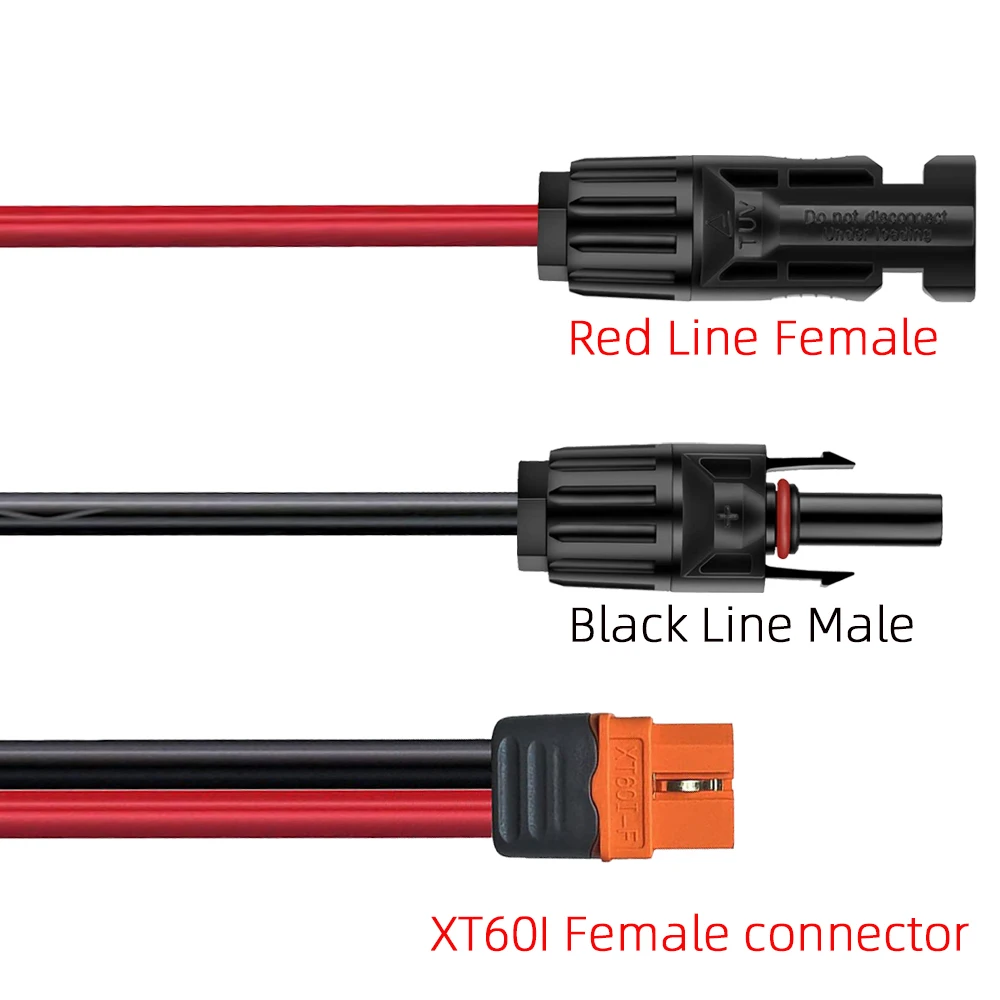 XT60i EcoFlow 12AWG Cable Connect Solar Panel Charge Cable for Solar Generator Portable Power Station XT60i Cable