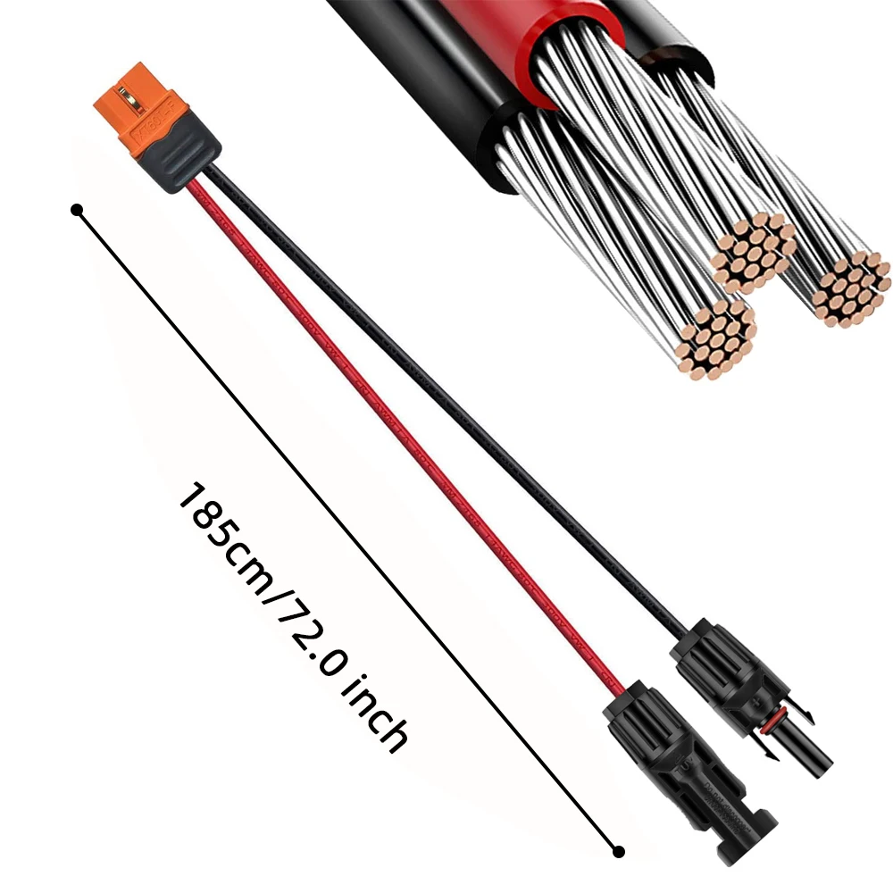 XT60i EcoFlow 12AWG Cable Connect Solar Panel Charge Cable for Solar Generator Portable Power Station XT60i Cable