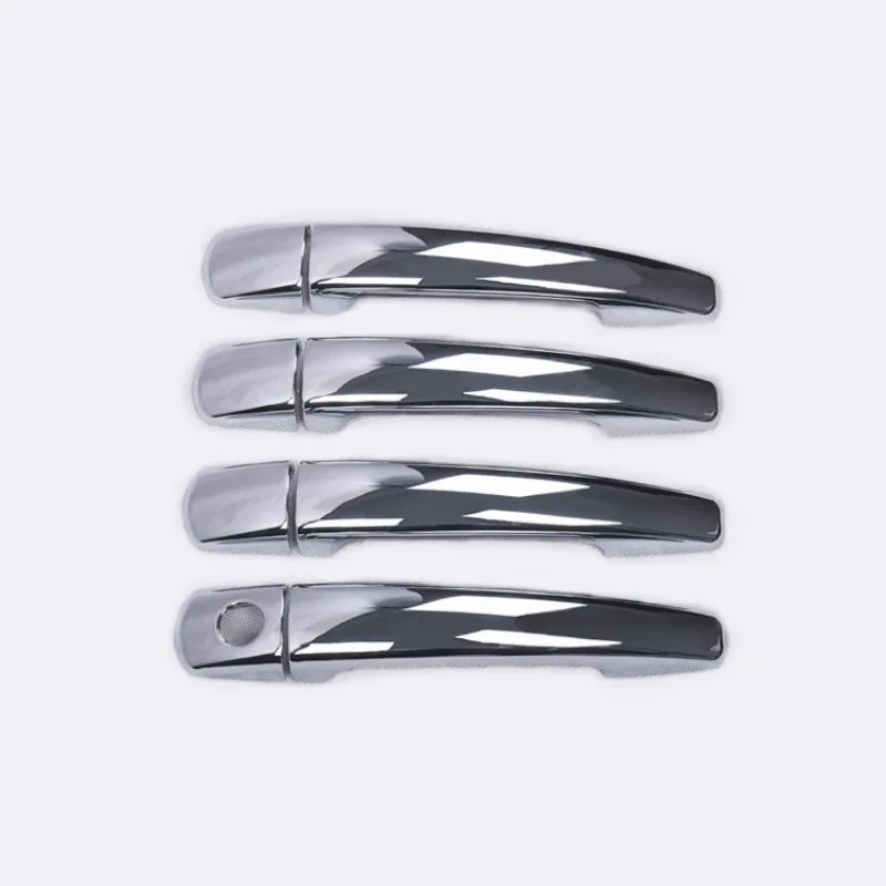For Peugeot 208 2012-2019 Black Carbon Fiber Chrome Car Door Handle Cover Trim Sticker Styling Auto Accessories