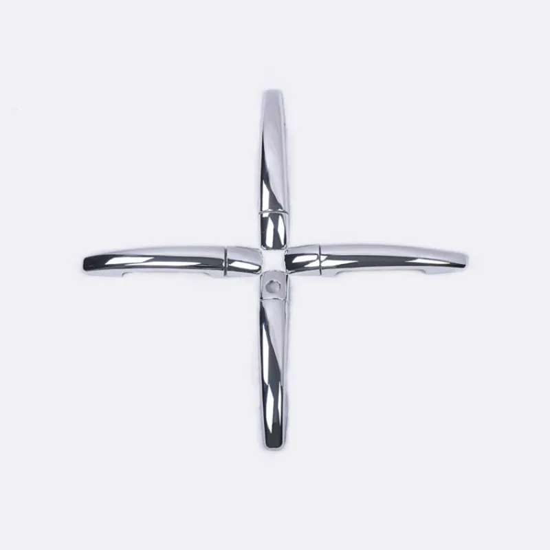 For Peugeot 208 2012-2019 Black Carbon Fiber Chrome Car Door Handle Cover Trim Sticker Styling Auto Accessories
