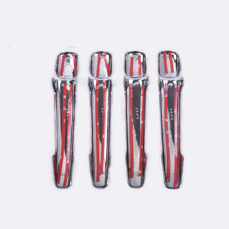 For Peugeot 208 2012-2019 Black Carbon Fiber Chrome Car Door Handle Cover Trim Sticker Styling Auto Accessories