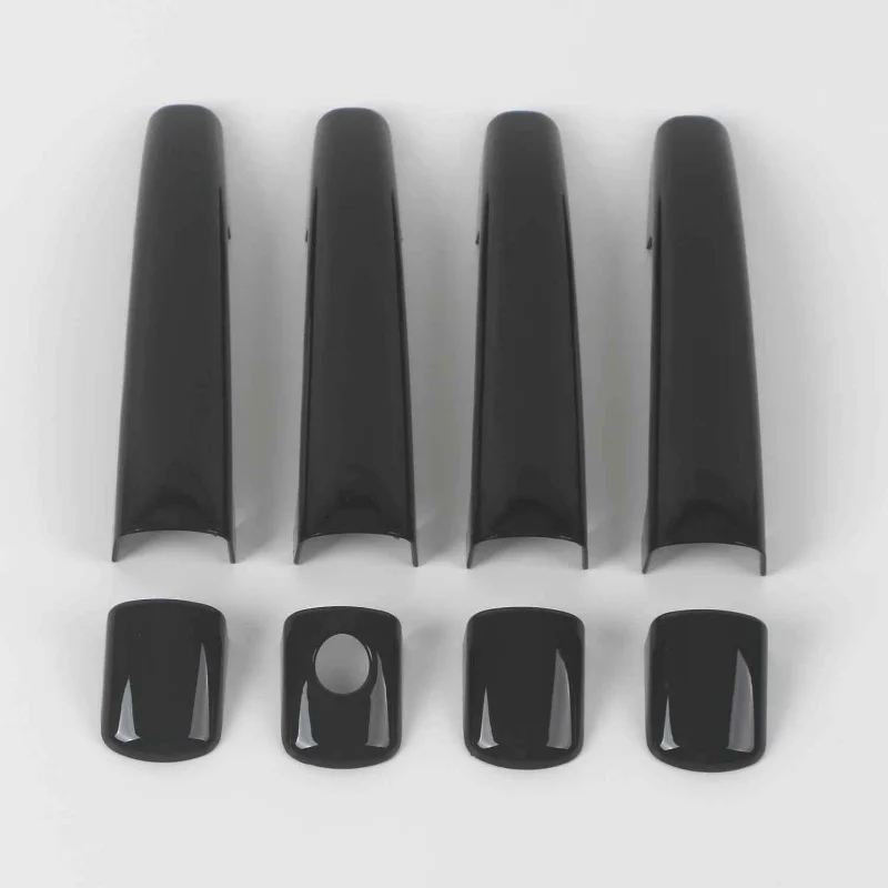 For Peugeot 208 2012-2019 Black Carbon Fiber Chrome Car Door Handle Cover Trim Sticker Styling Auto Accessories