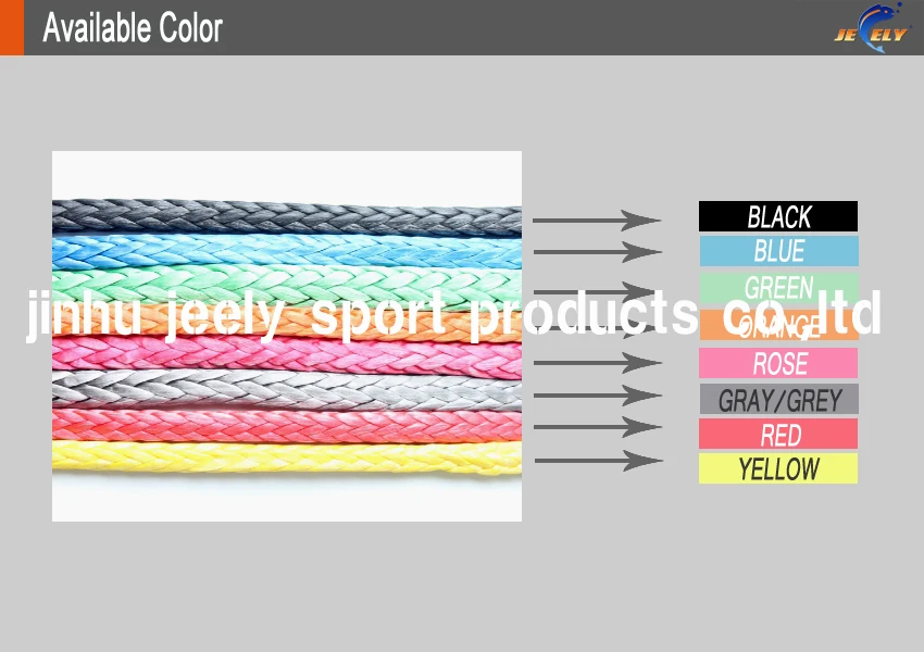 50m 4mm 12 Strands 1500kgs Uhmwpe Fiber Single Braid Winch Rope