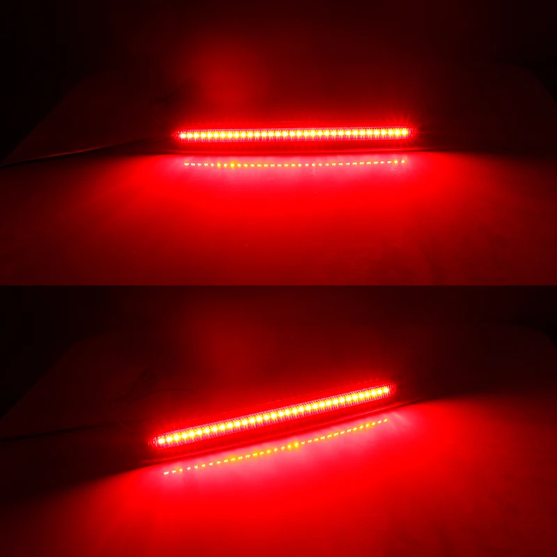 2PCS Smoked / Red Lens Red LED Car Rear Bumper Reflector Tail/Brake Lights Rear Fog Lights For Dodge Challenger 2015-2022 12V