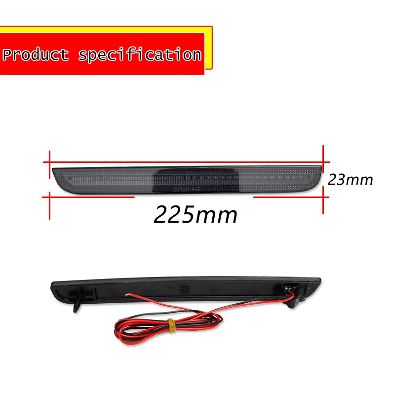 2PCS Smoked / Red Lens Red LED Car Rear Bumper Reflector Tail/Brake Lights Rear Fog Lights For Dodge Challenger 2015-2022 12V