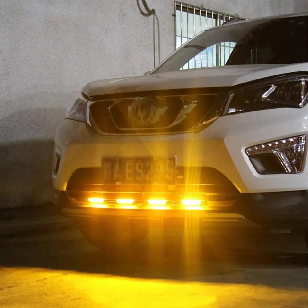 3 LED Car Front Grille Strobe Lights LED Flash Warning Lamp Red Blue Yellow White Vehicle Emergency Flasher Signal Lighting 12V
