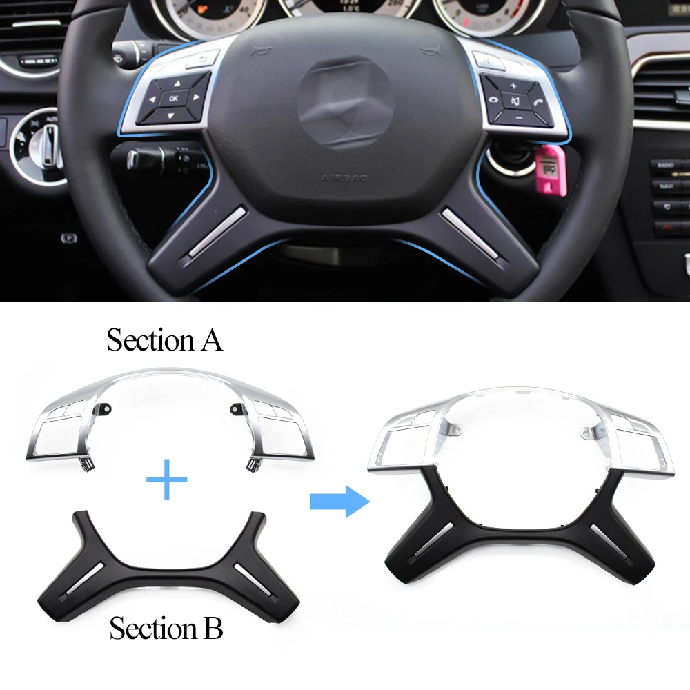 Upgraded Car Steering Wheel Cover Trim Outer Panel For Mercedes Benz C E M ML GL GLS G Class W204 W212 W166 W463 A0994640513