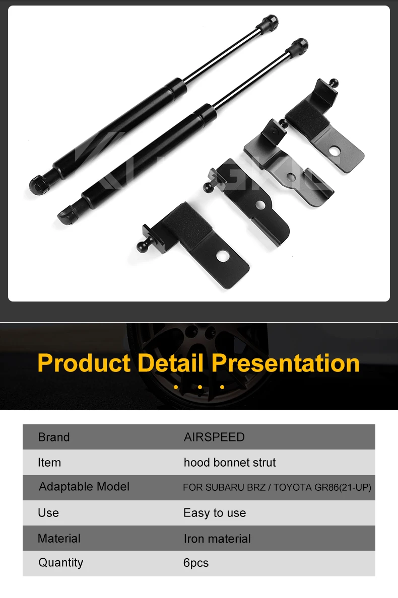 Hood Dampers For Subaru BRZ ZD8 Toyota GR86 ZN8 2021 2022 2023 2024 2025 Front Bonnet Gas Struts Lift Supports Rod Arms Shock