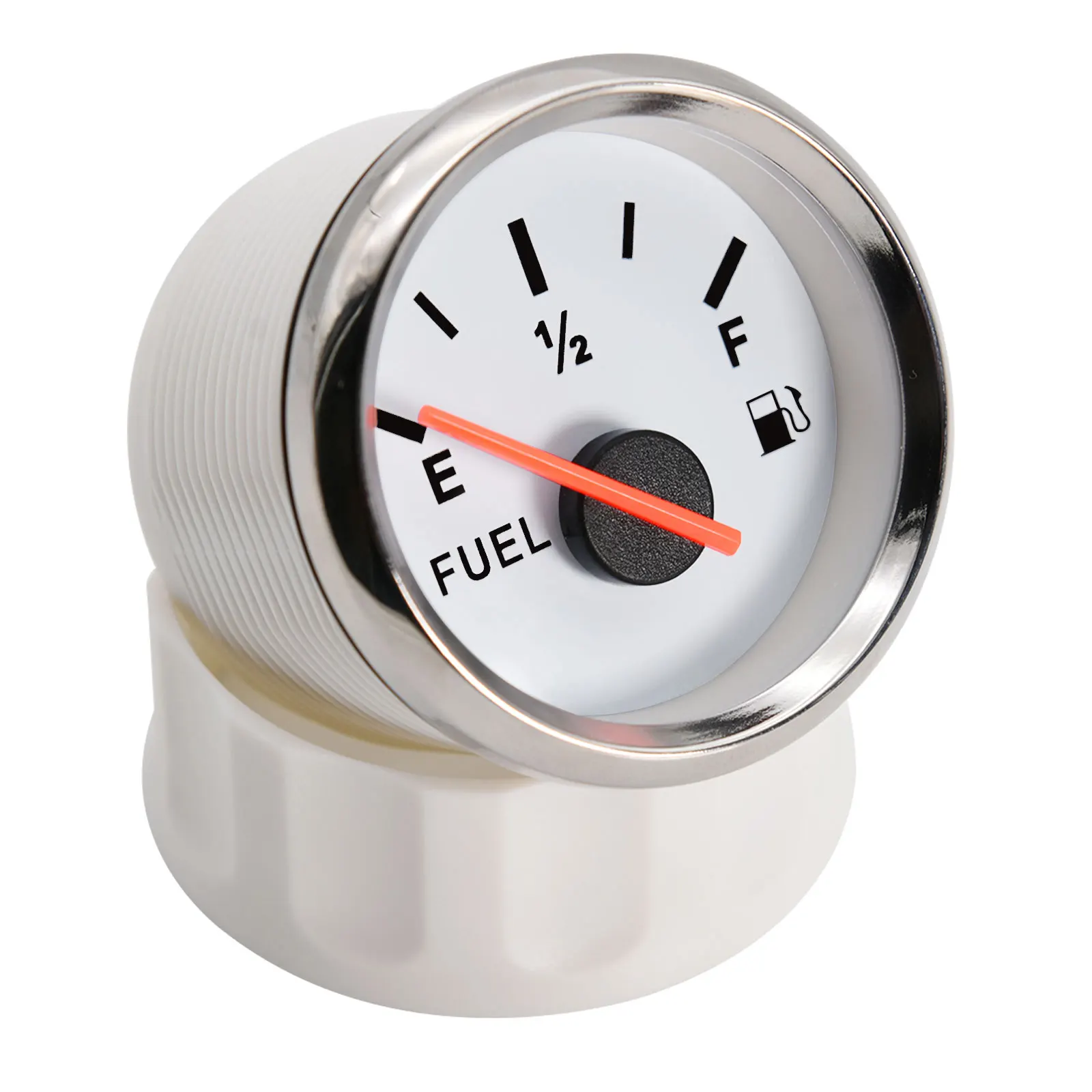 100-500mm Stainless Steel Marine Fuel Level Gauge Sensor Fit Boat Car Fuel Level Gauge Meter 0-190 ohm with Red Backlight 9-32V