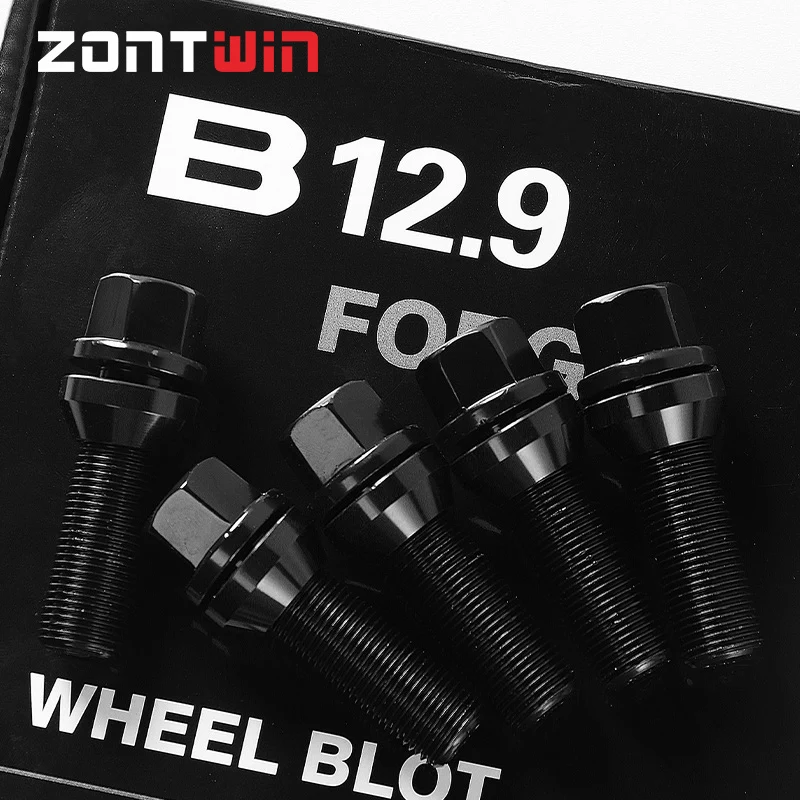 4/5Pieces Wheel B12.9 Grade Forged Bolts Nuts Screw for BMW E90/E60/E39/F10/F20/E46 Audi Benz Vw M12x1.25 12x1.5 14x1.25 14x1.5