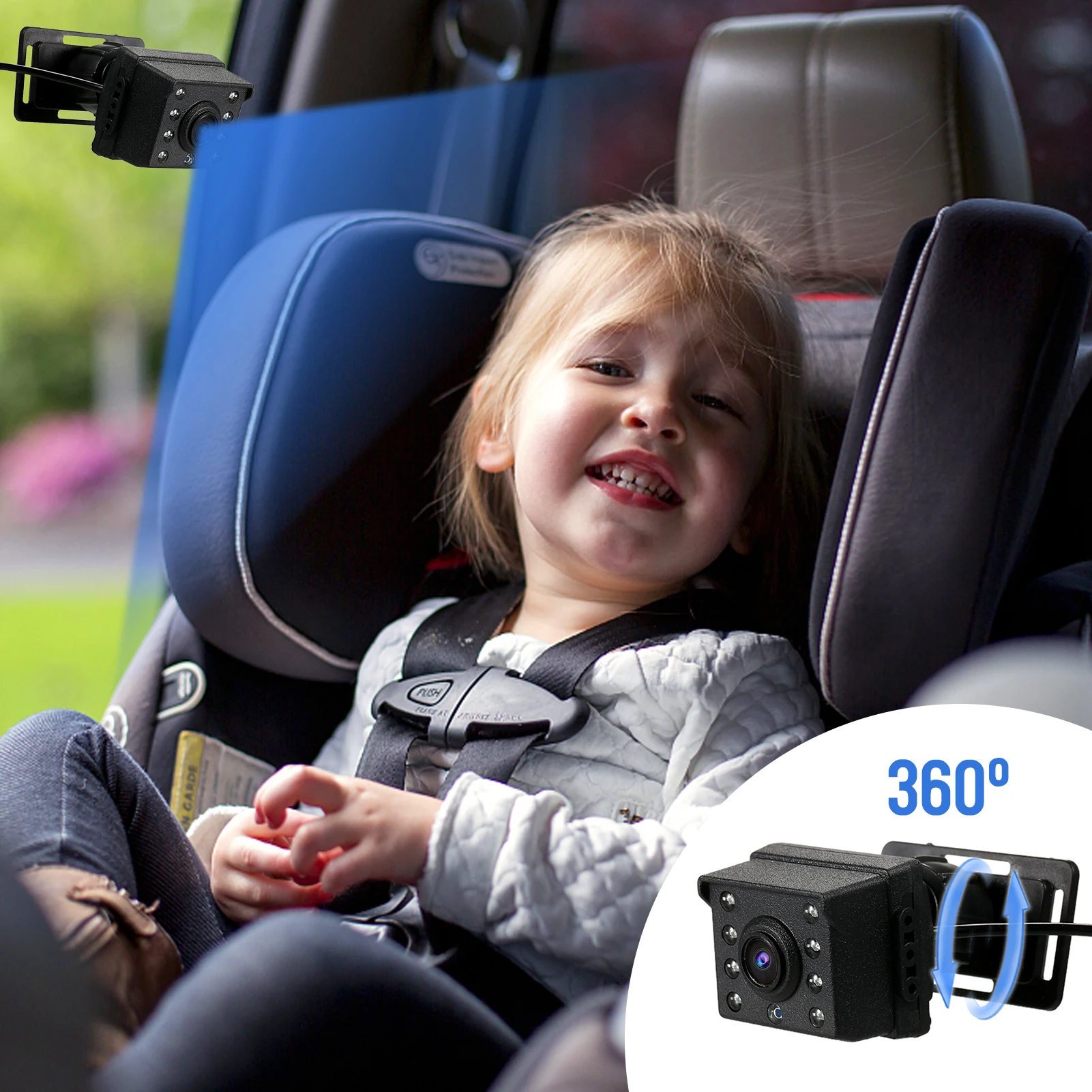Baby Car Mirror1080P Baby Monitor with Camera Baby Car Mirror with 4.3'' IPS Screen Night Vision Function Adjustable Wide