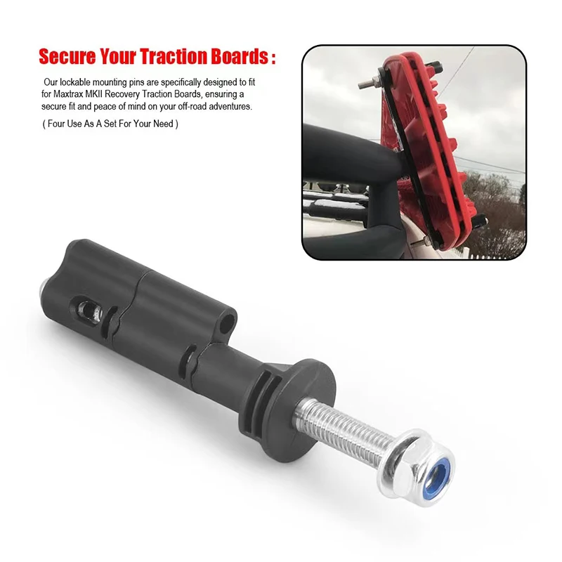 2/4pcs Traction Boards Mounting Pins Kit Theft-Proof Recovery Tracks Bracket Set For Maxtrax Mkii Recovery/Traction Boards
