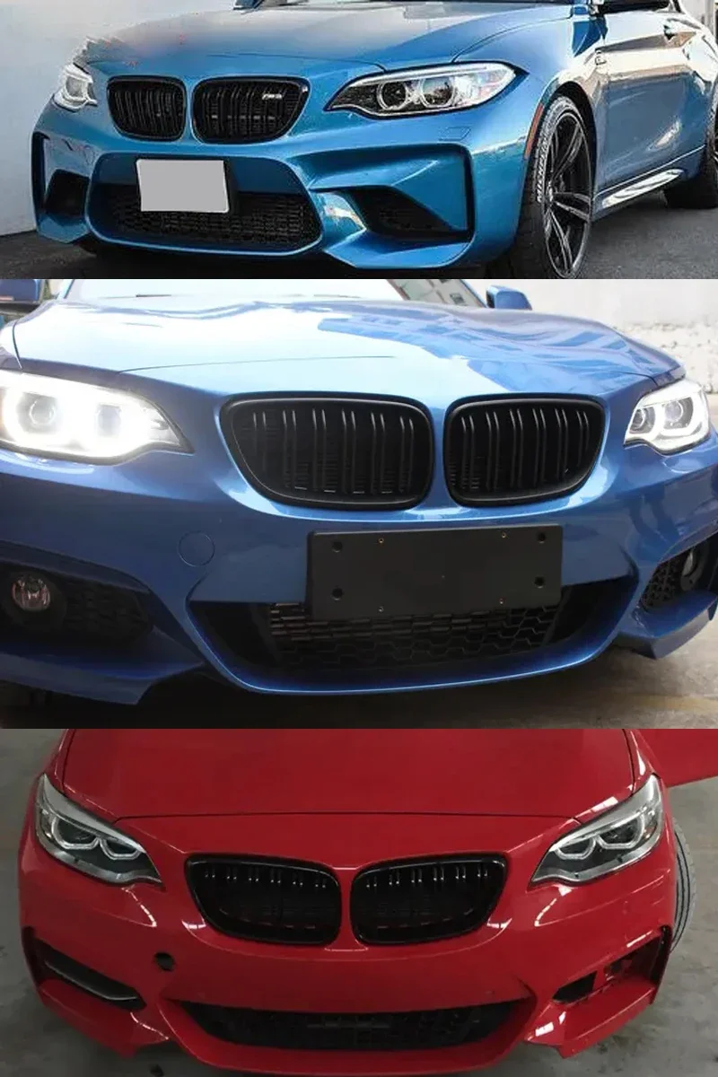 For BMW 2 Series F22 F23 F87 M2 Gloss Black Car Front Bumper Kidney Grill Grilles Car Styling Racing Grills Accessory 2014-2018