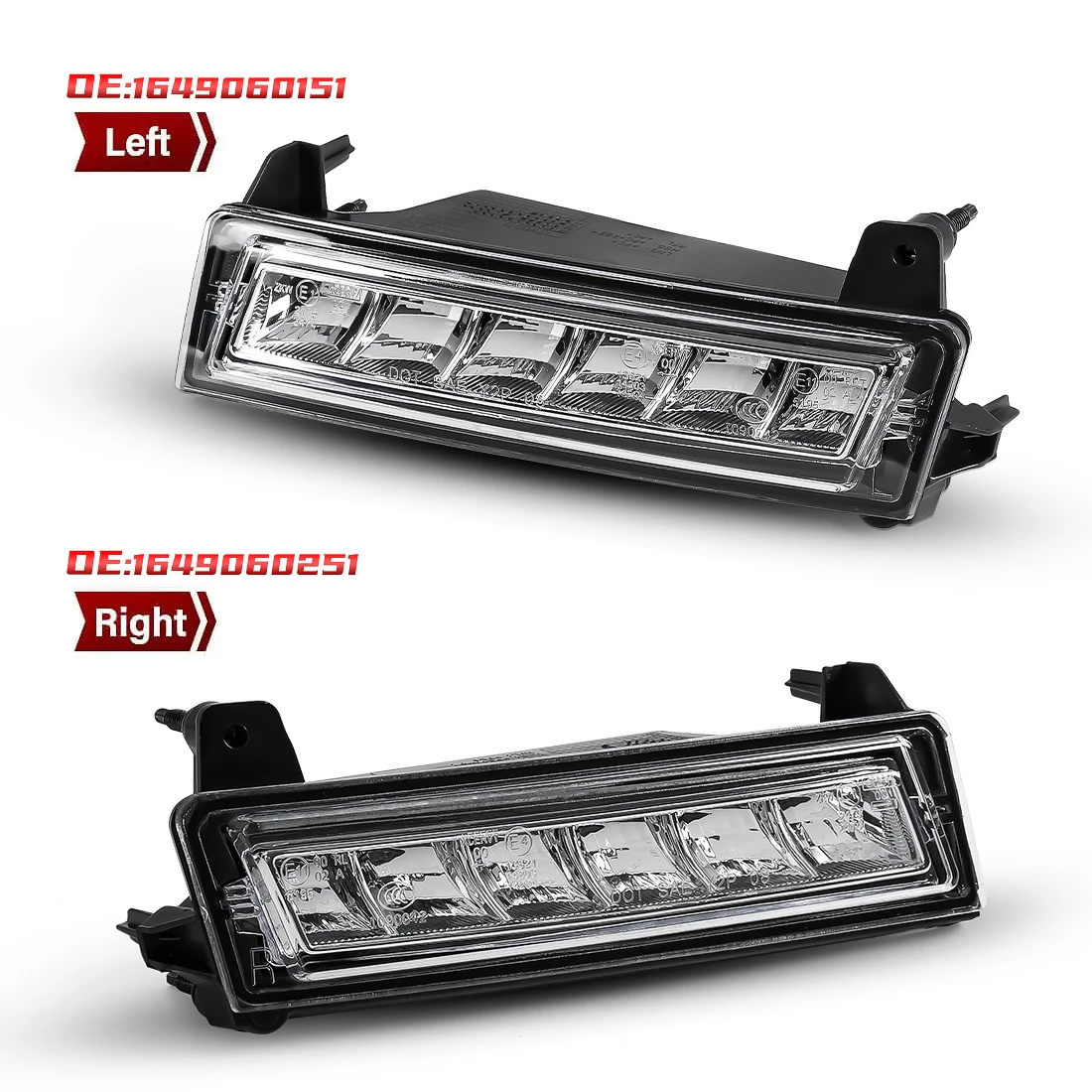 1649060251 1649060151 DRL For Mercedes Benz W164 X164 X204 ML350 ML450 GL450 GLK350 2009 - 2013 LED Daytime Running Lights